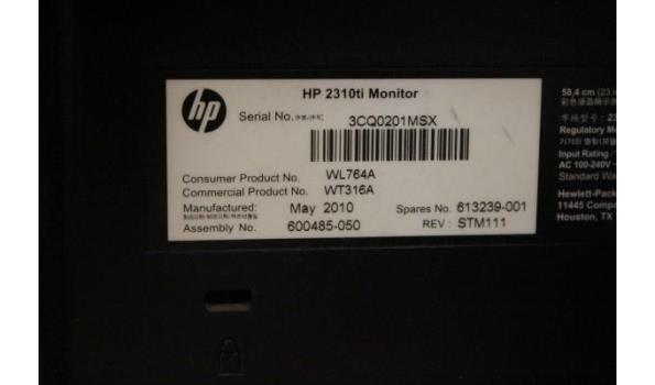 tft-scherm HP 2310ti, met kabels, werking niet gekend